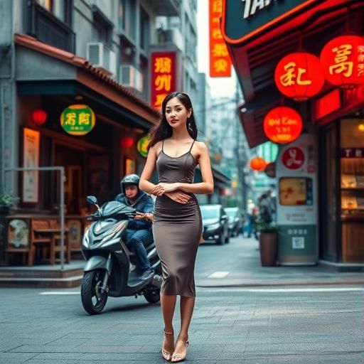 外卖员穿梭于广州街头送茶的画面