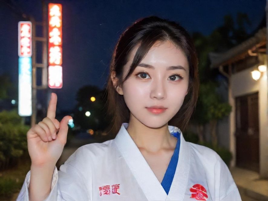 东莞夜场入口，霓虹灯闪烁，赛博朋克风格，城市街道背景