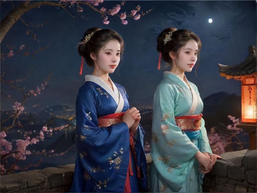广州夜色下的霓虹灯