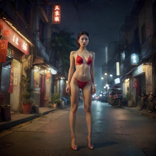 广州新塘夜晚的街道景色
