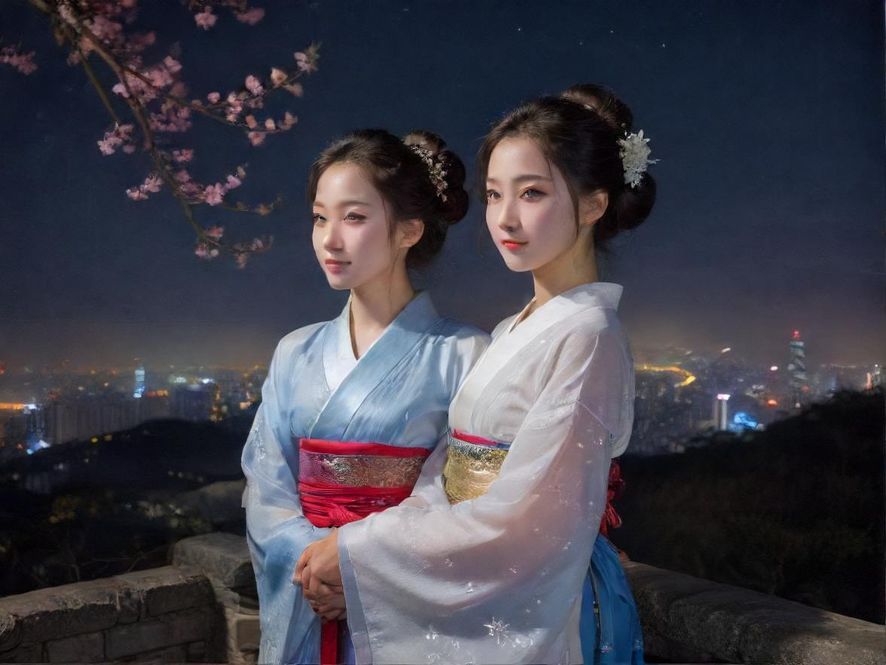南昌夜场会所霓虹夜景俯视图