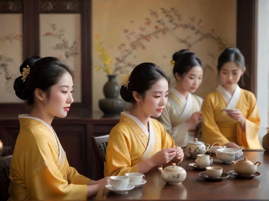 百花丛一品香茶艺表演场景