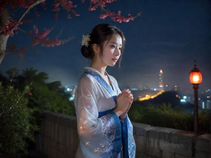 上海夜色下的城市景象