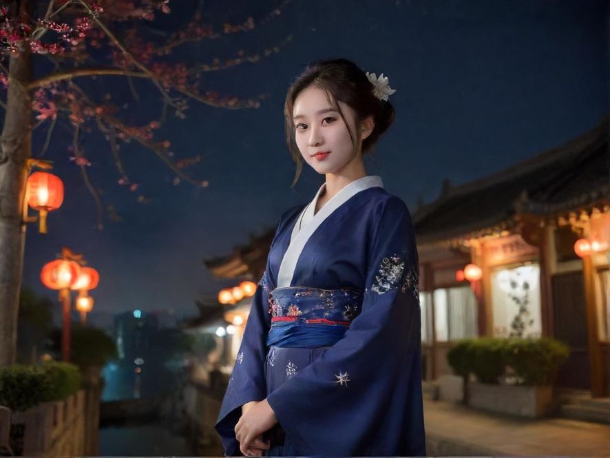 城市夜场会所霓虹灯光街头场景