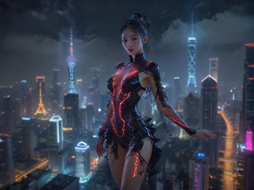 深圳罗湖璀璨夜景，灯火辉煌