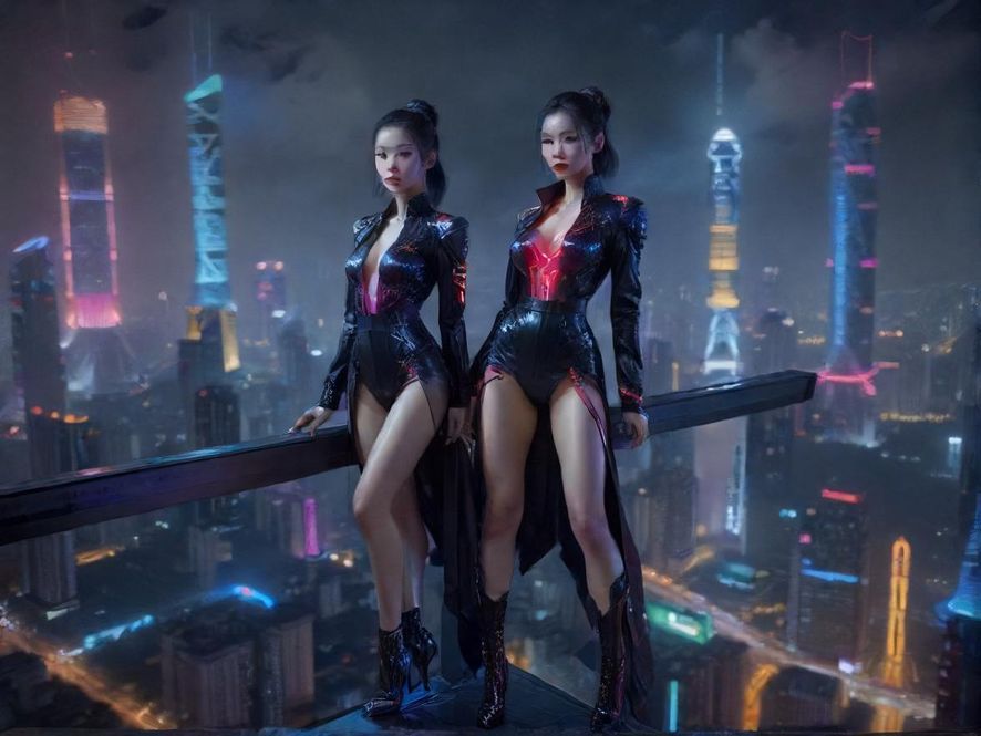 广州的夜景，霓虹灯闪烁，展现都市的魅力。