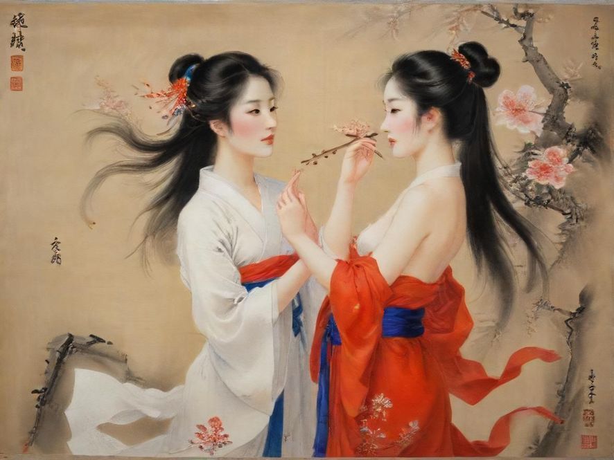 一个象征信息交流的社区插画