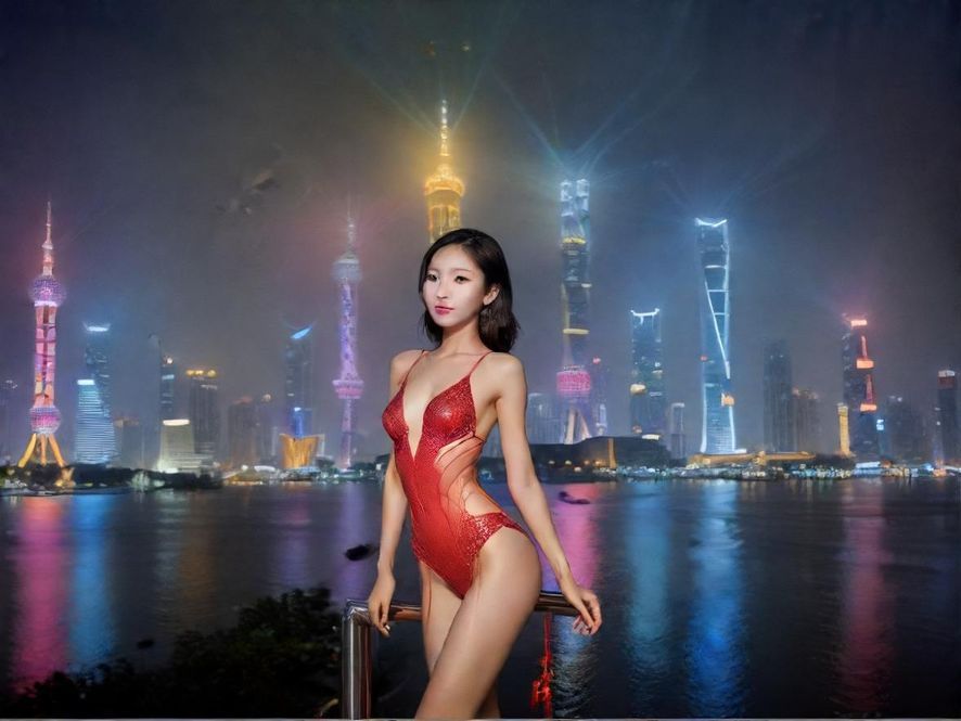 广州璀璨夜景下的休闲娱乐场所