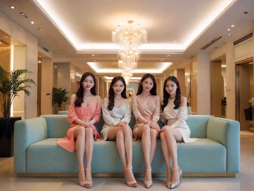 佛山桑拿红场入口大堂，设计现代舒适，灯光柔和，营造出宾至如归的氛围
