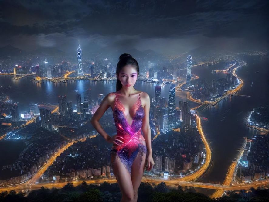 温州夜景示意图