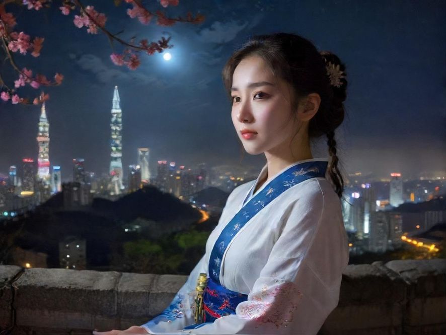 广州某高端休闲会所的夜间外观，灯光璀璨，充满都市魅力。