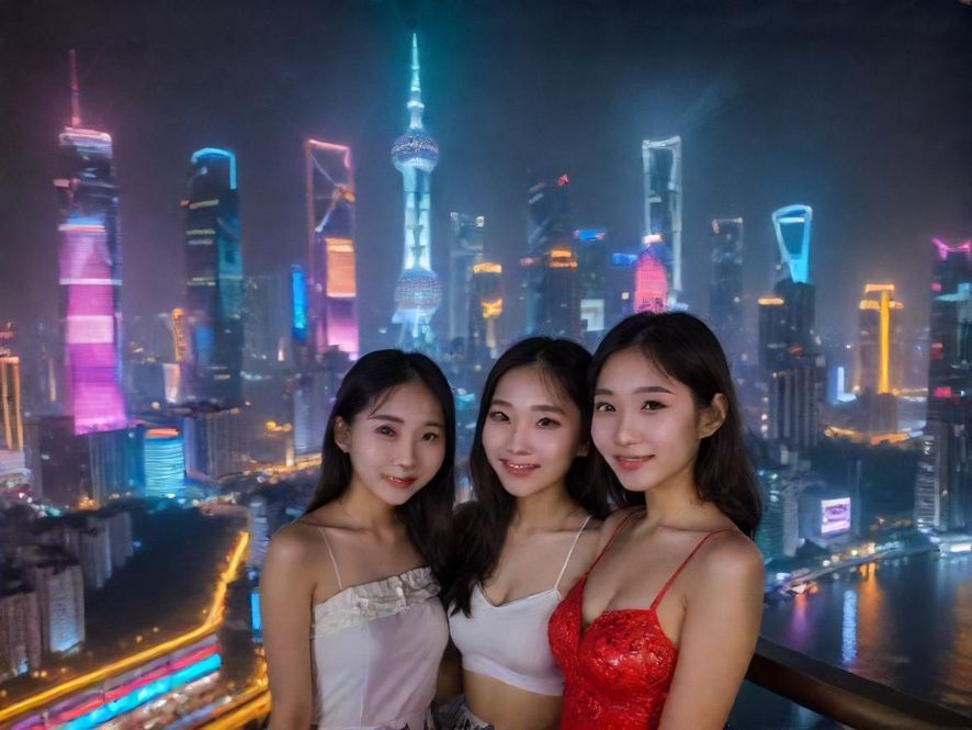 广州夜景娱乐街头繁华景象