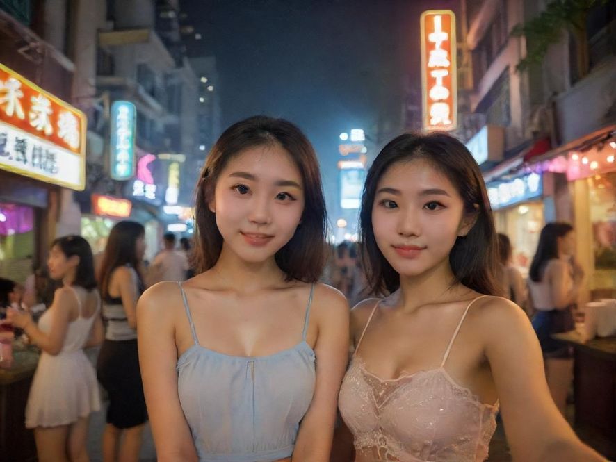 广东城市夜景，流光溢彩，充满活力