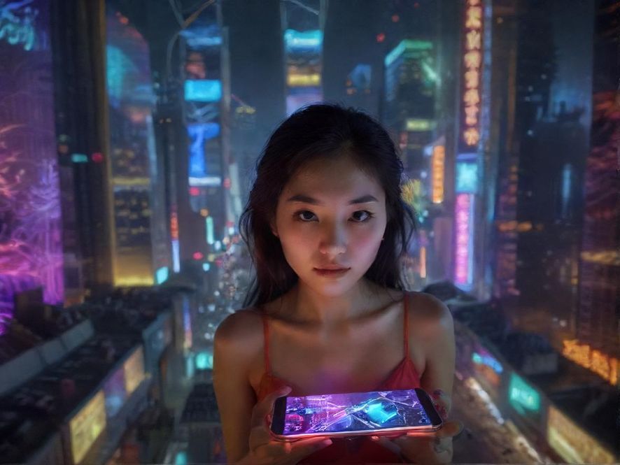 一个人在夜晚查看手机上的论坛信息