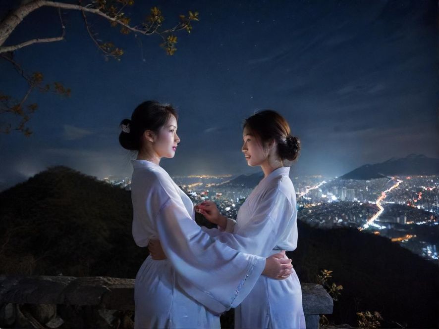 佛山城市夜景中的信息流