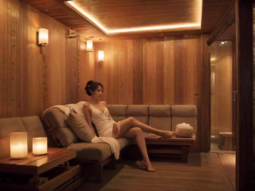 广州桑拿会所内部休闲区氛围