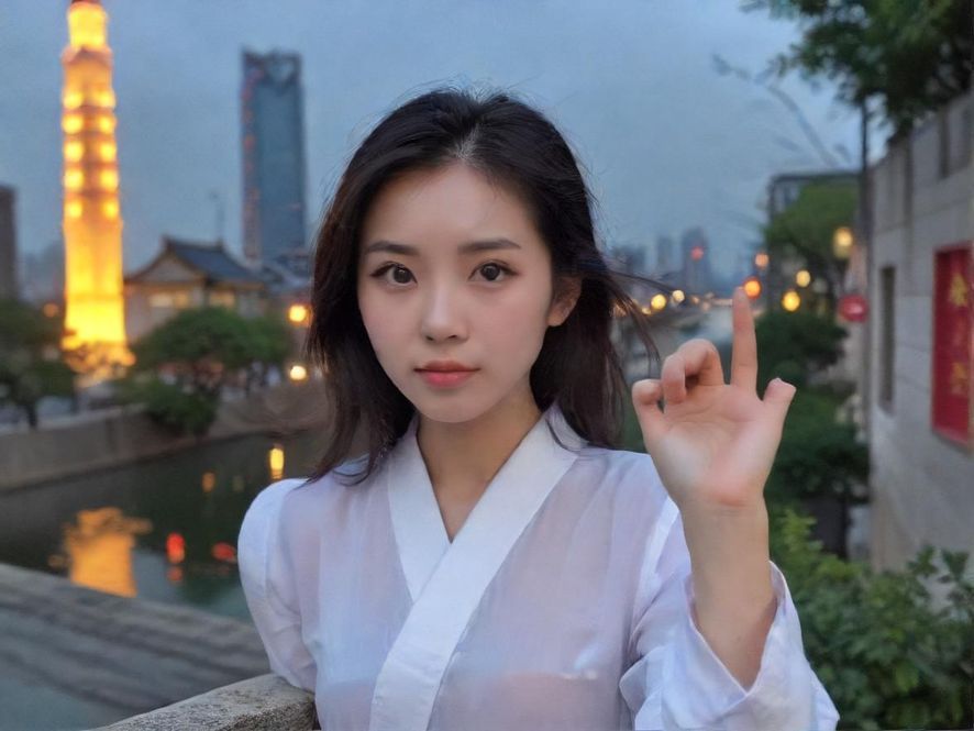 一只纤细的手拿着手机,屏幕上显示微信新消息通知,背景是模糊的城市夜景,营造出一种期待感。