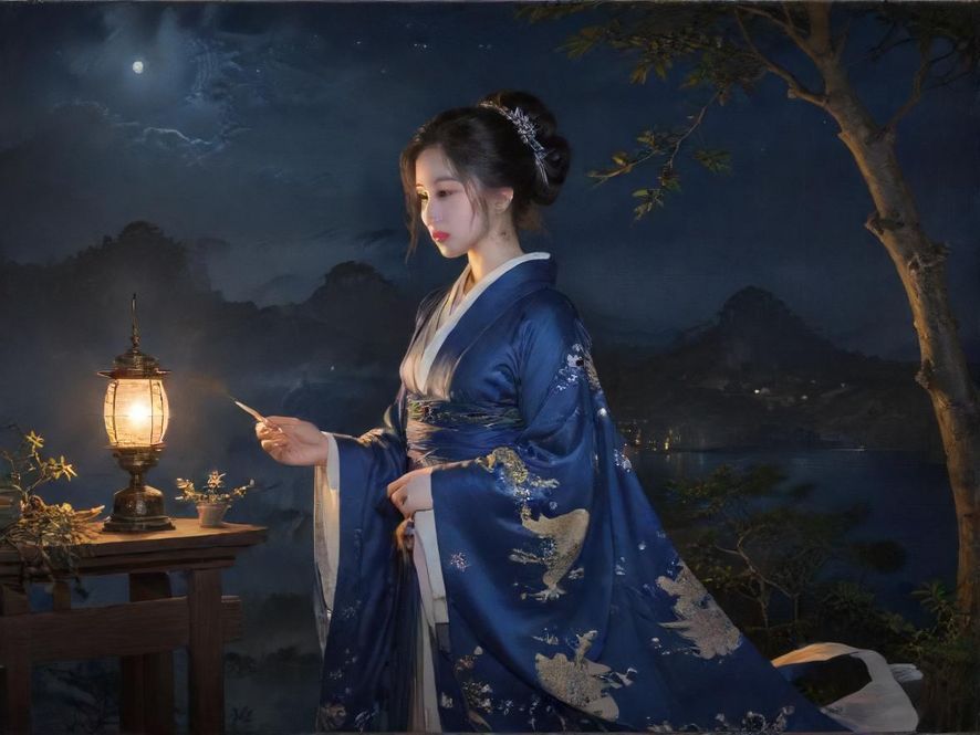 一对男女在广州城市夜景的露台上,背对镜头,营造出浪漫而私密的氛围