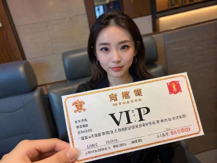 一张精致的VIP卡片被一只修长的手轻轻捏着，背景是模糊而温馨的奢华场景