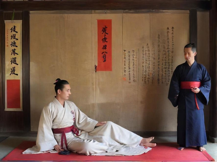 专业男士理疗师正在进行抓龙筋理疗,手法专注细致