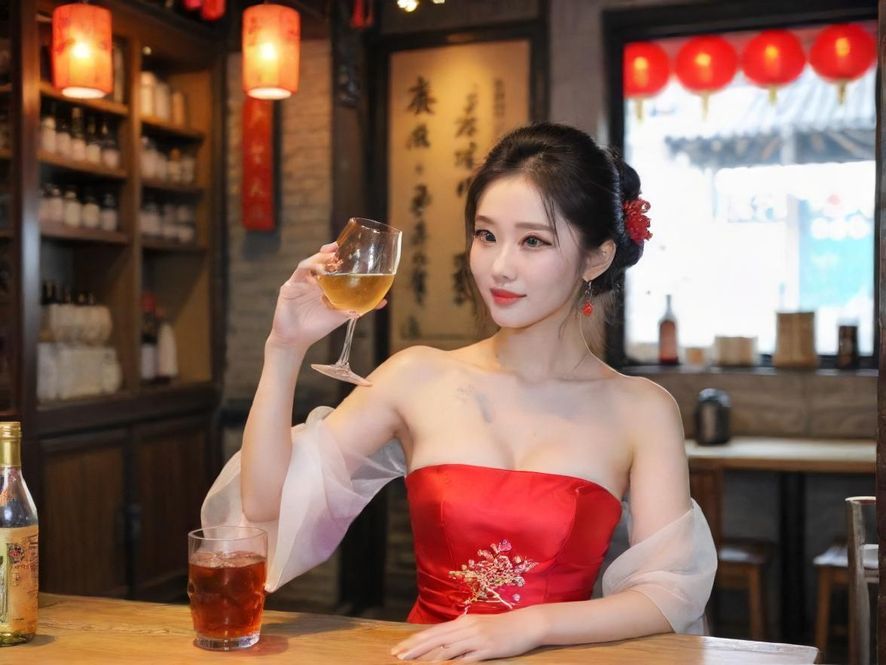 一位气质优雅的女性在奢华酒店套房中微笑,环境温馨