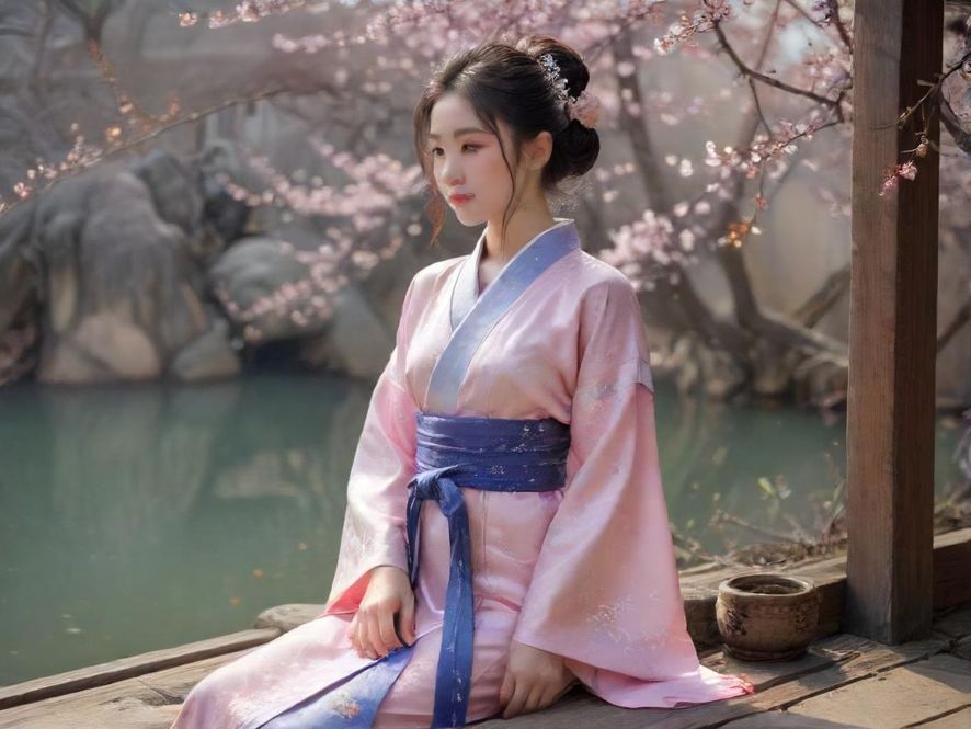 一个充满现代中式风格的放松休闲场景,有人正在享受精致的个性化服务,整体画面营造出唯美而宁静的意境。