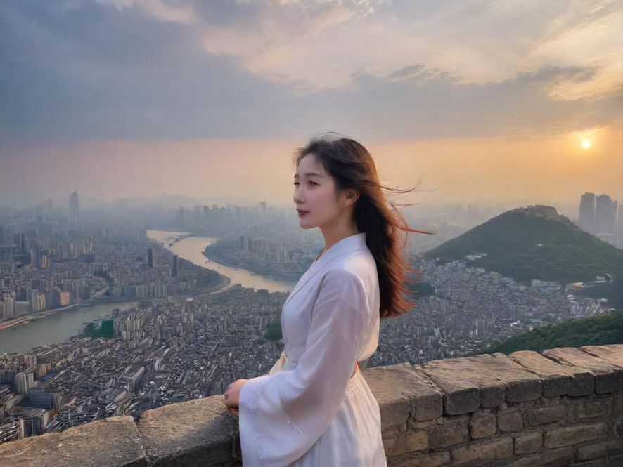 qm圈妹在充满活力的城市街头,自信地探索着。